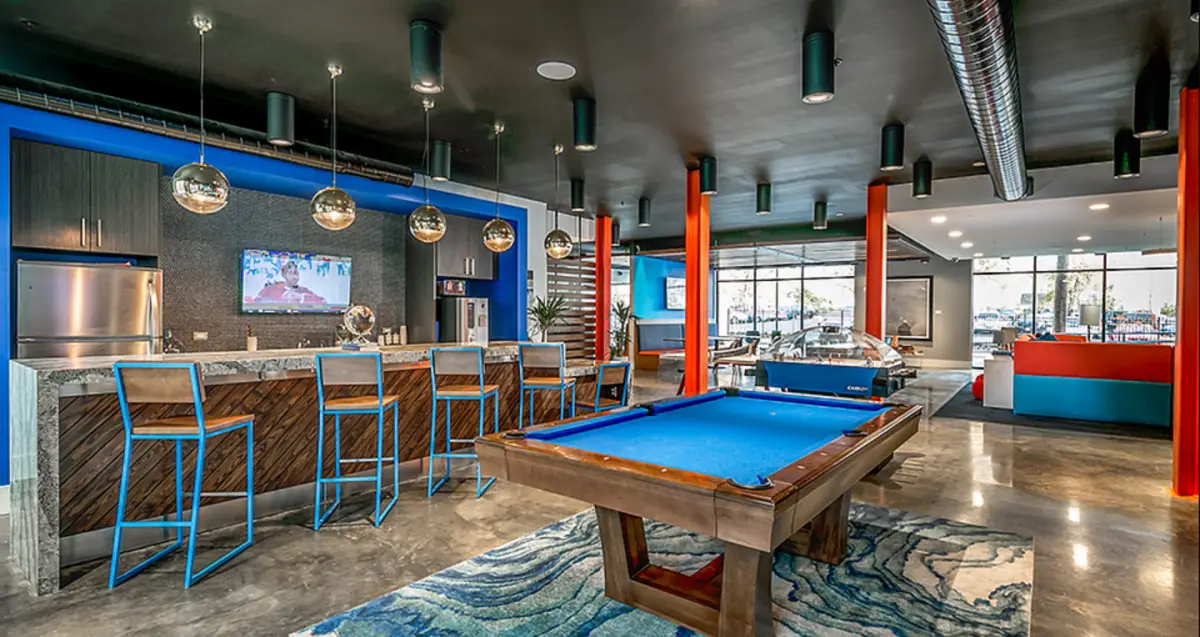 game room and lounge area at The Nine at Memphis, University of Memphis apartments