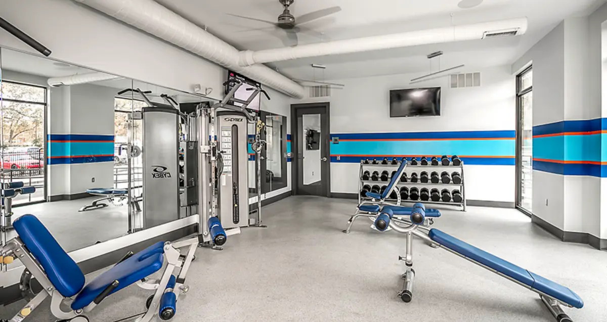 fitness center at The Nine at Memphis, Memphis student housing